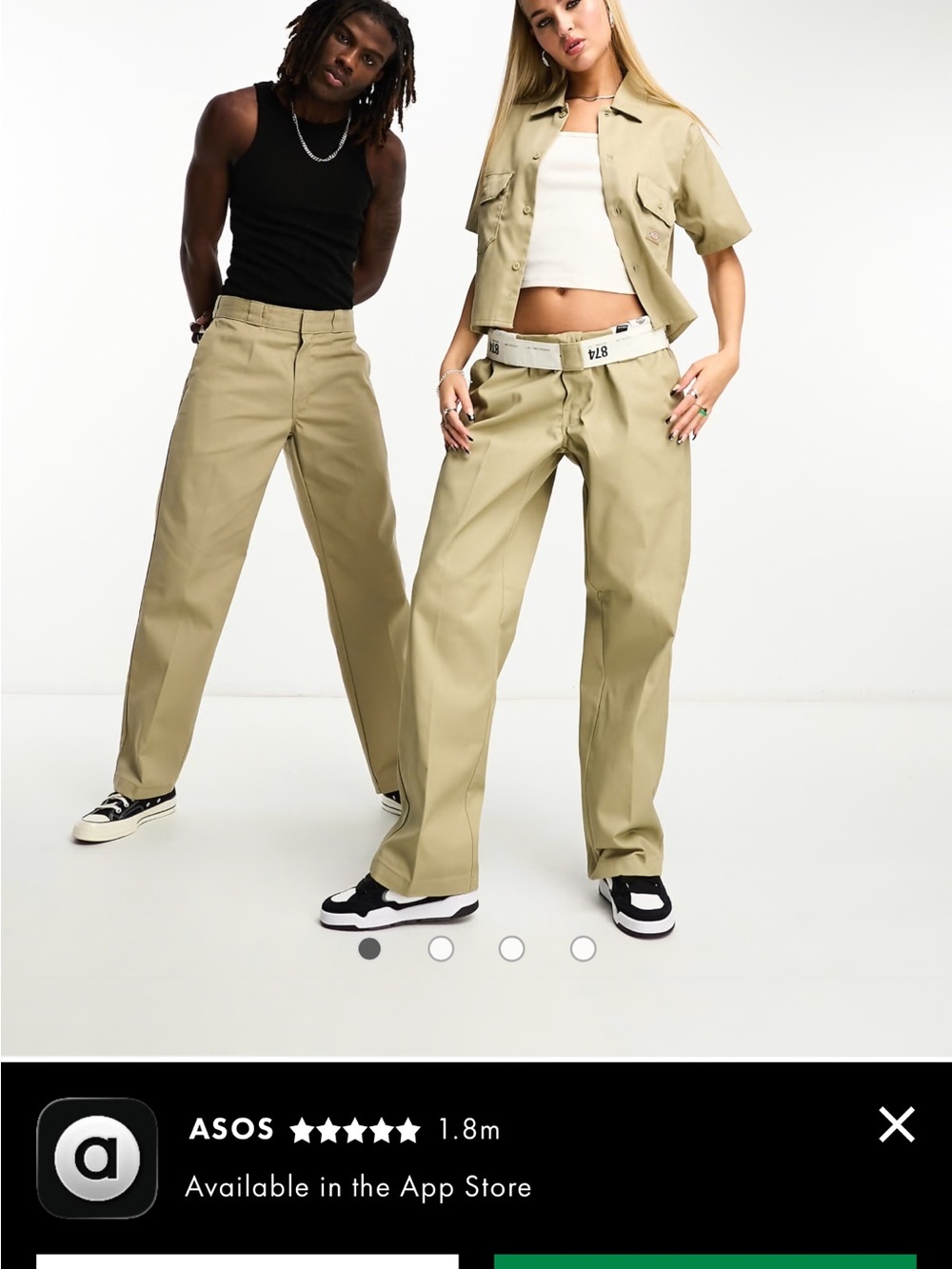 ASOS Men's Wide-Leg Chino Pants in Khaki